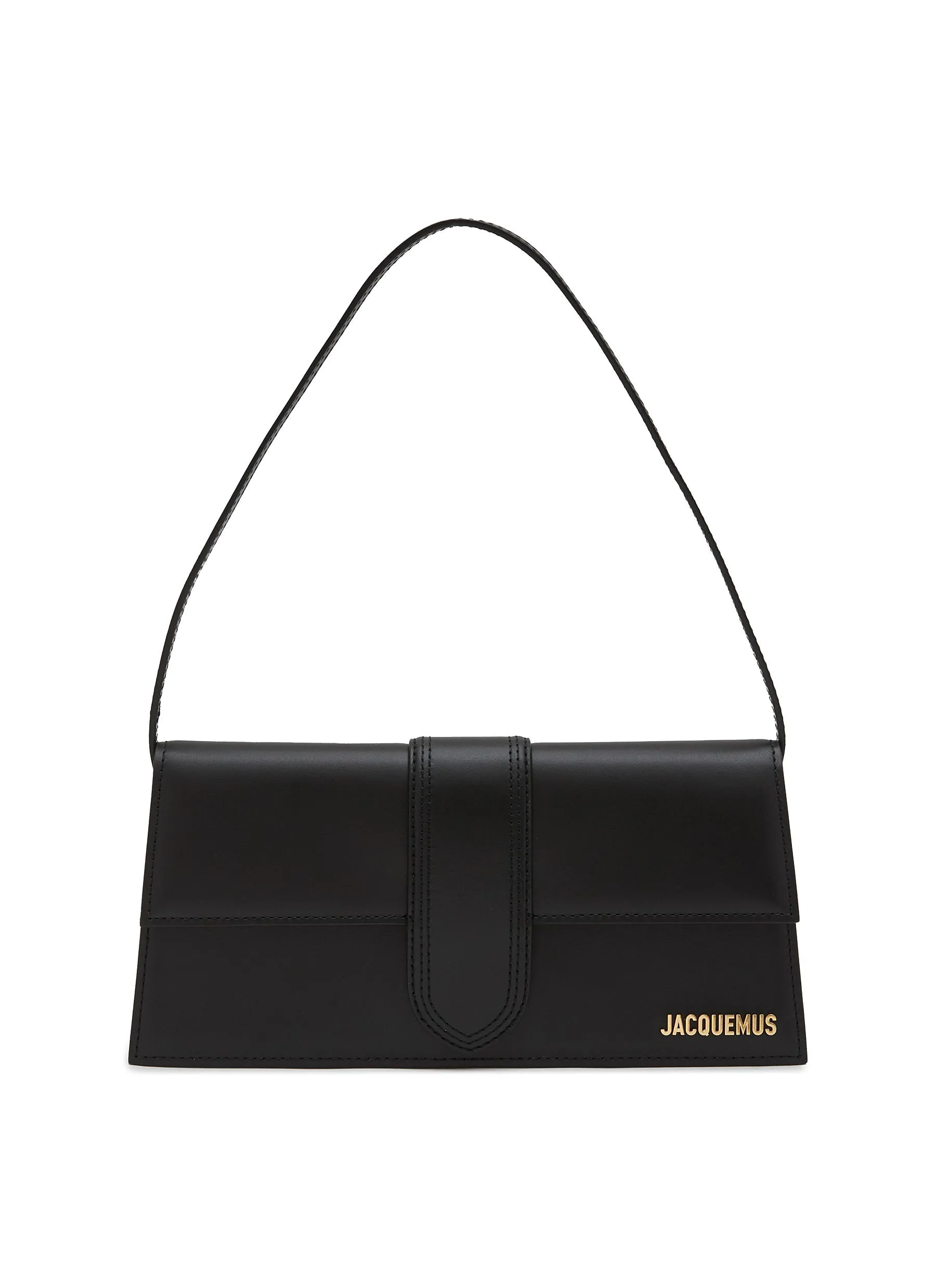 -----------JACQUEMUS  ---- ------------BLACK ----Le Bambino Padded Leather Long Shoulder Bag --