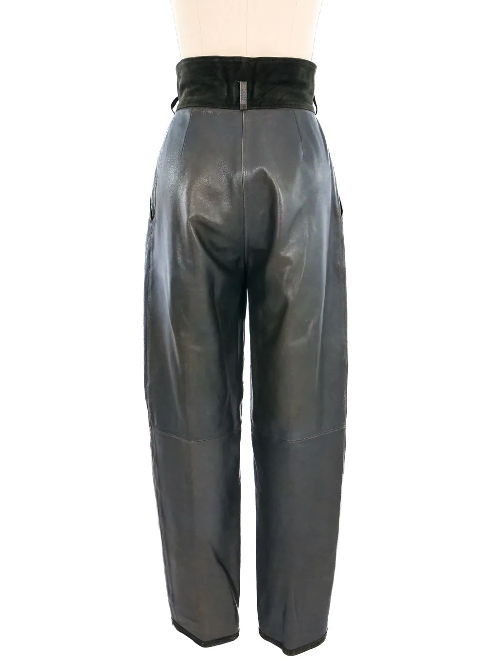 1980s Versace Leather Balloon Leg Trousers