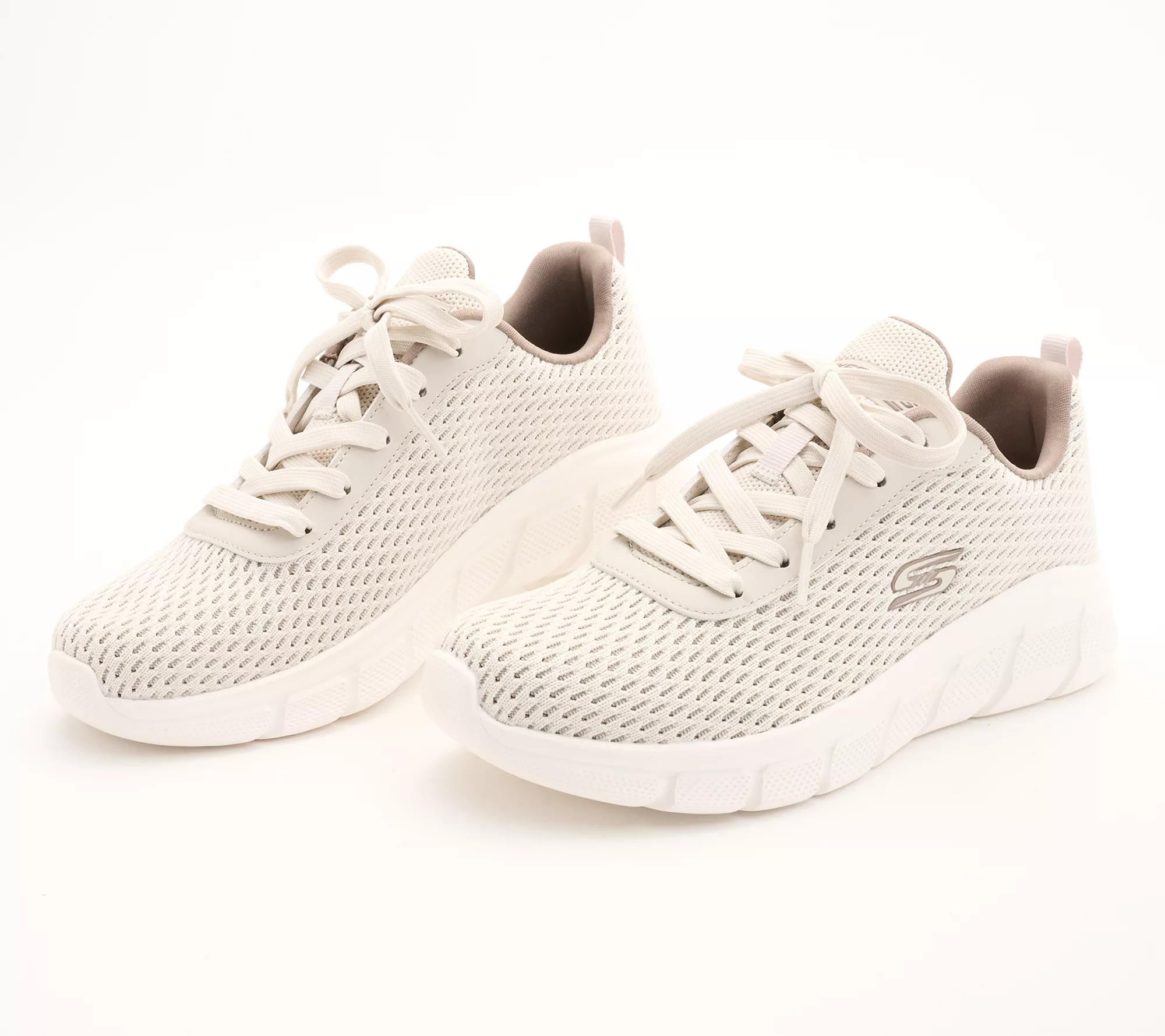 "As Is" Skechers Bobs B Flex Knit Lace Up Sneakers- Swift Flair