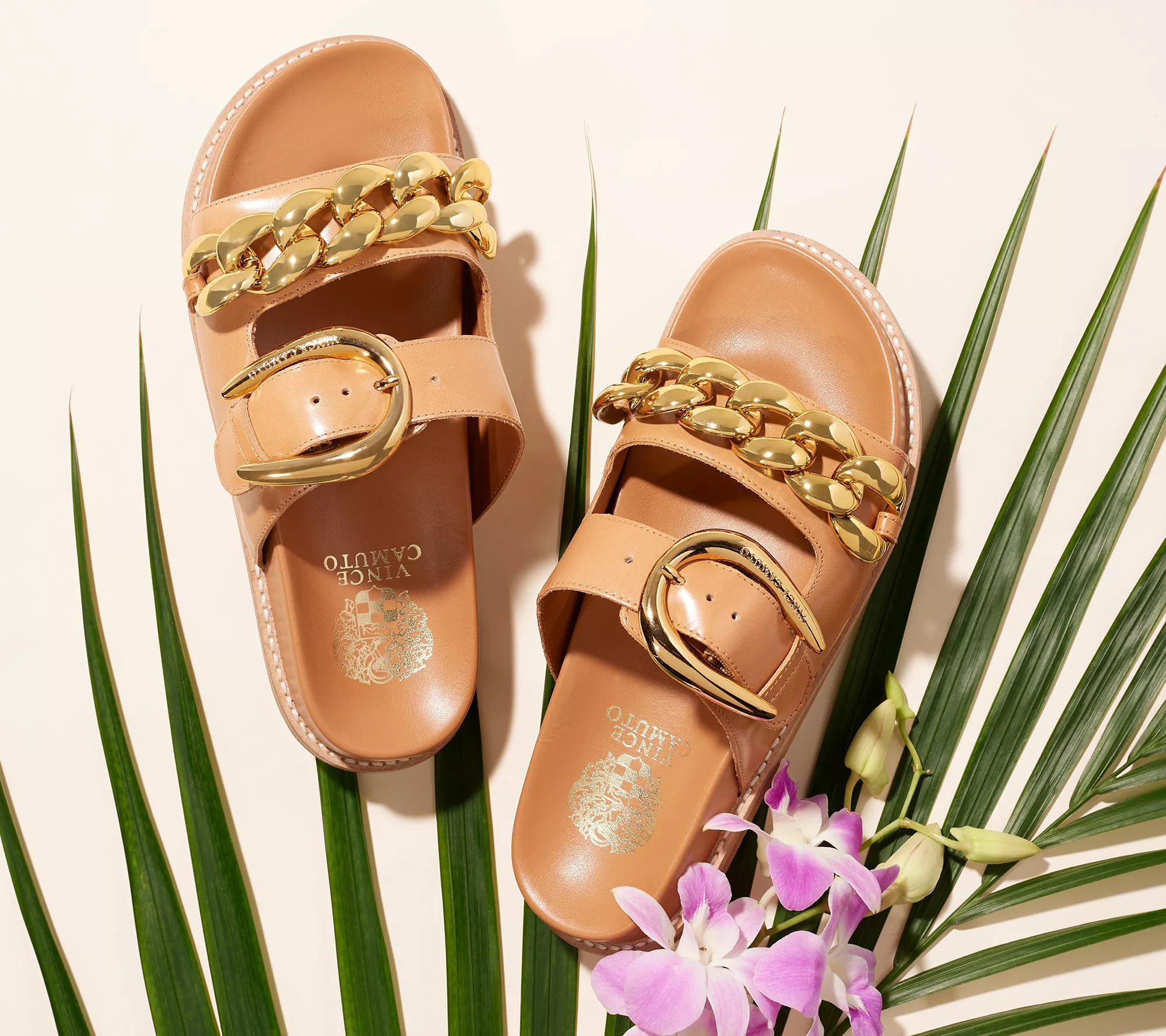 "As Is" Vince Camuto Leather Slide Sandals - Kenedys