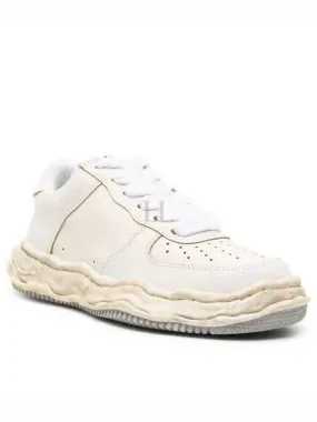 A12FW715 White Wayne OG Sole Leather Low Top Sneakers