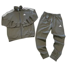 Adidas MEN’S M 3STRIPE  FLEECE TRACKSUIT- OLIVE STRATA