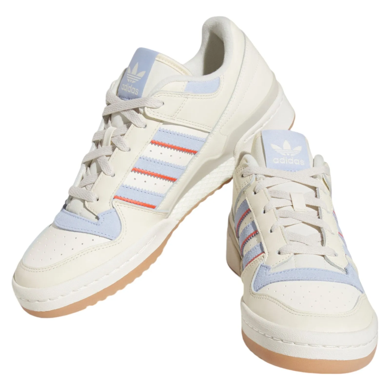 adidas Originals Unisex Forum Low Classic Shoes - Cream White / Blue Dawn / Preloved Red