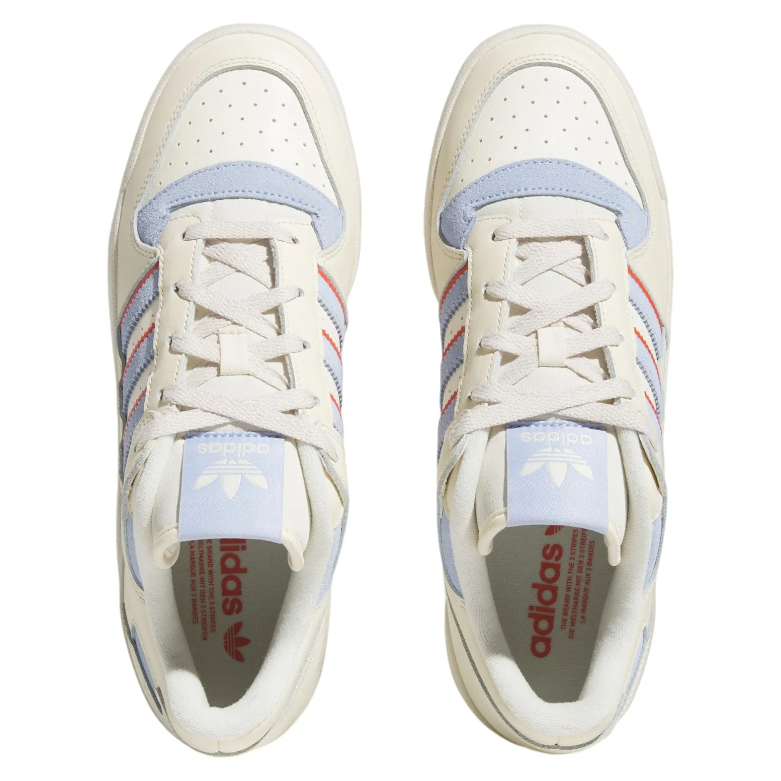 adidas Originals Unisex Forum Low Classic Shoes - Cream White / Blue Dawn / Preloved Red