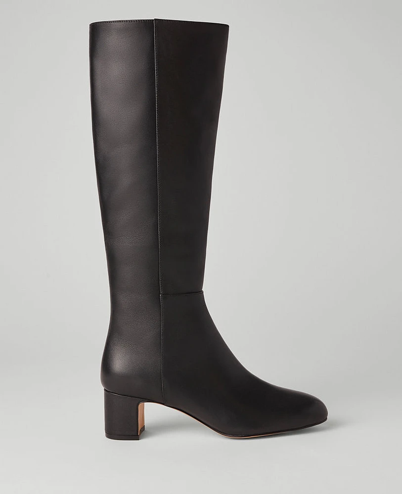 Ann Taylor Block Heel Leather Boot Women's