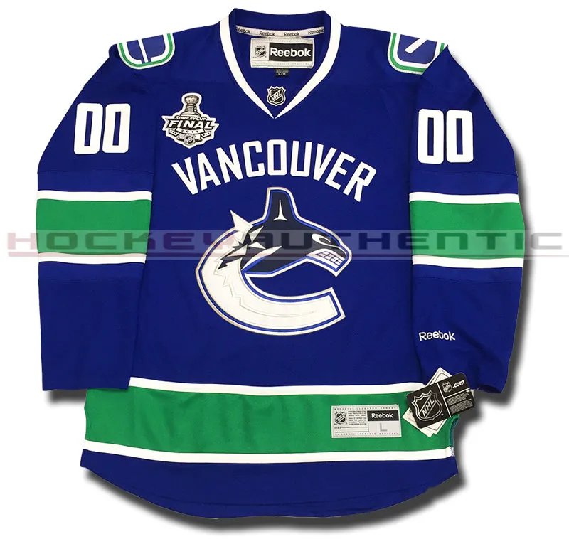 ANY NAME AND NUMBER VANCOUVER CANUCKS 2011 STANLEY CUP FINALS PREMIER REEBOK NHL JERSEY