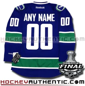 ANY NAME AND NUMBER VANCOUVER CANUCKS 2011 STANLEY CUP FINALS PREMIER REEBOK NHL JERSEY