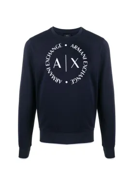 Armani Exchange Pullover Sweatshirt With Front Circle Logo