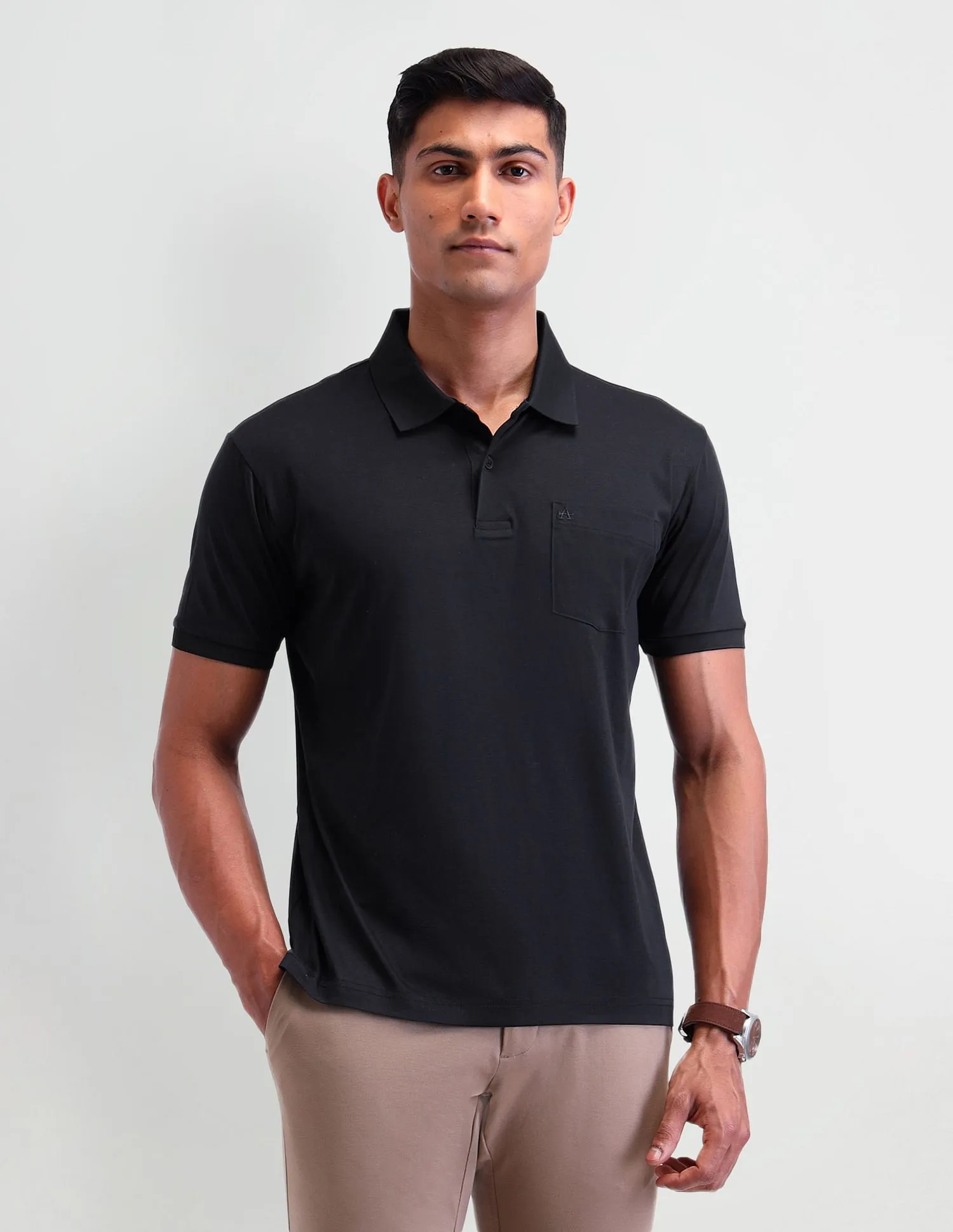 Arrow Solid Pattern Cotton Polo Shirt