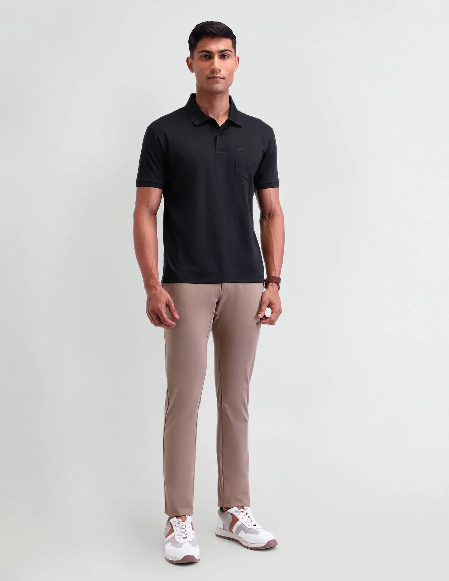 Arrow Solid Pattern Cotton Polo Shirt