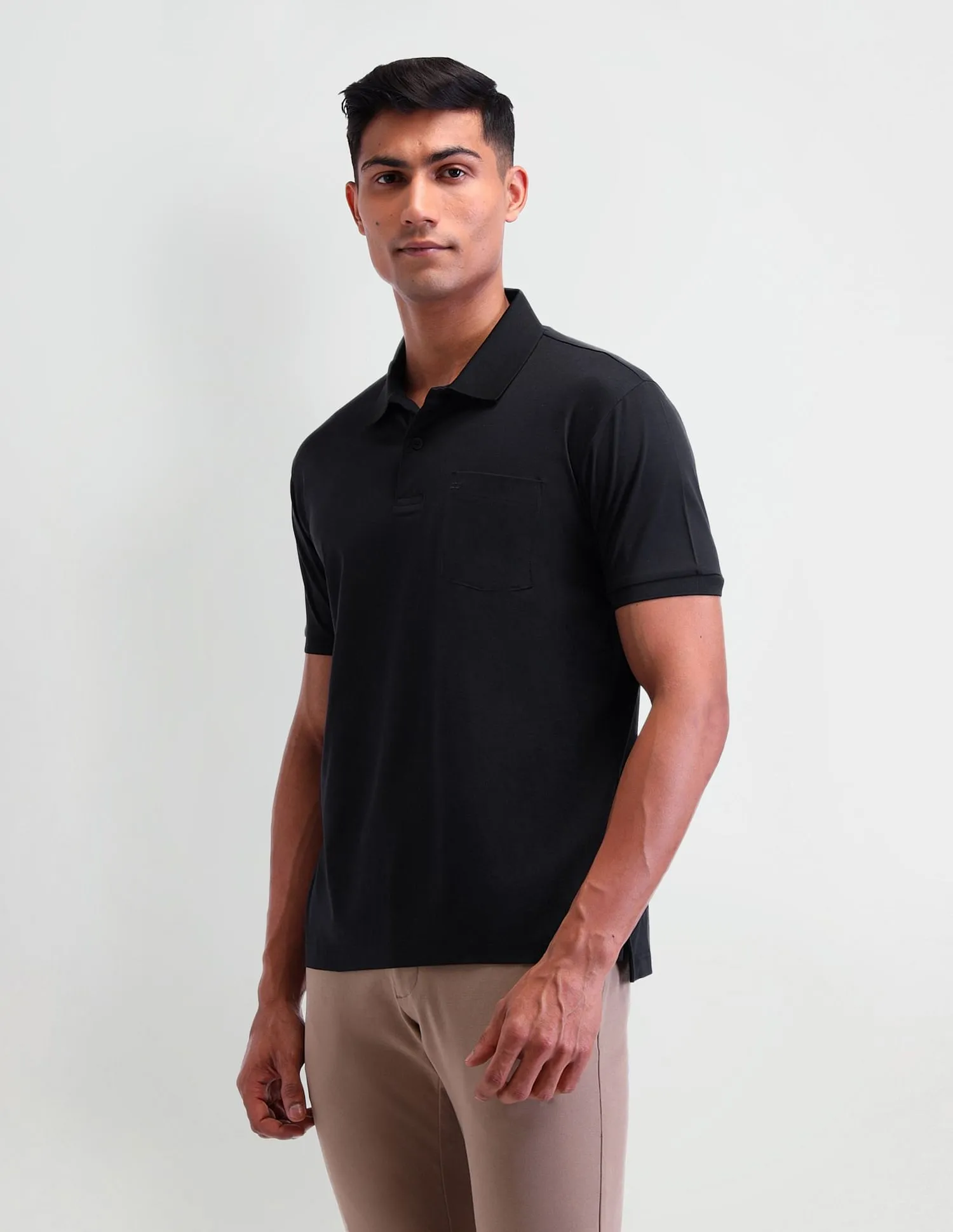 Arrow Solid Pattern Cotton Polo Shirt