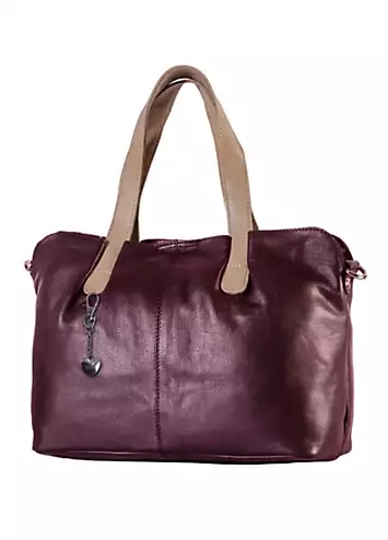 Azzura Slouchy Plum Camel Leather Handbag by Storm London | Look Again