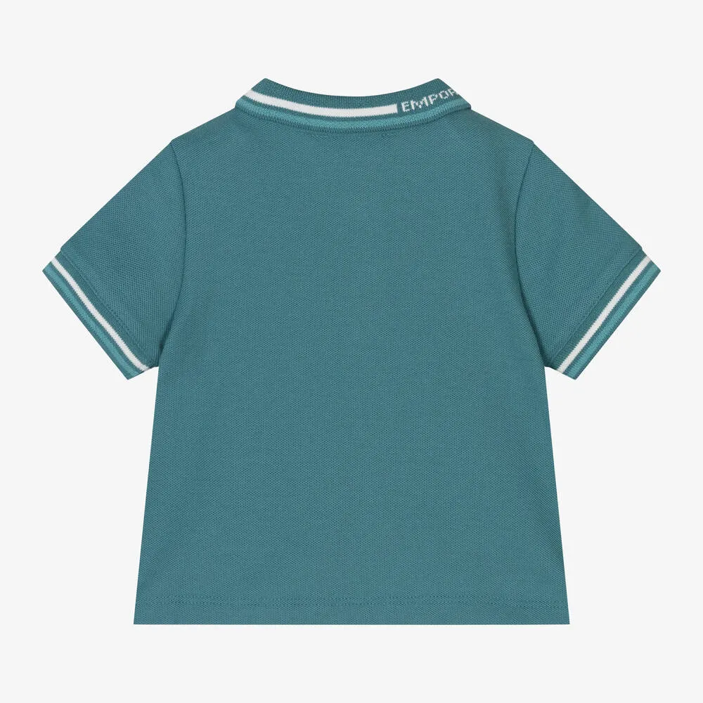 Baby Boys Green Cotton Polo Shirt