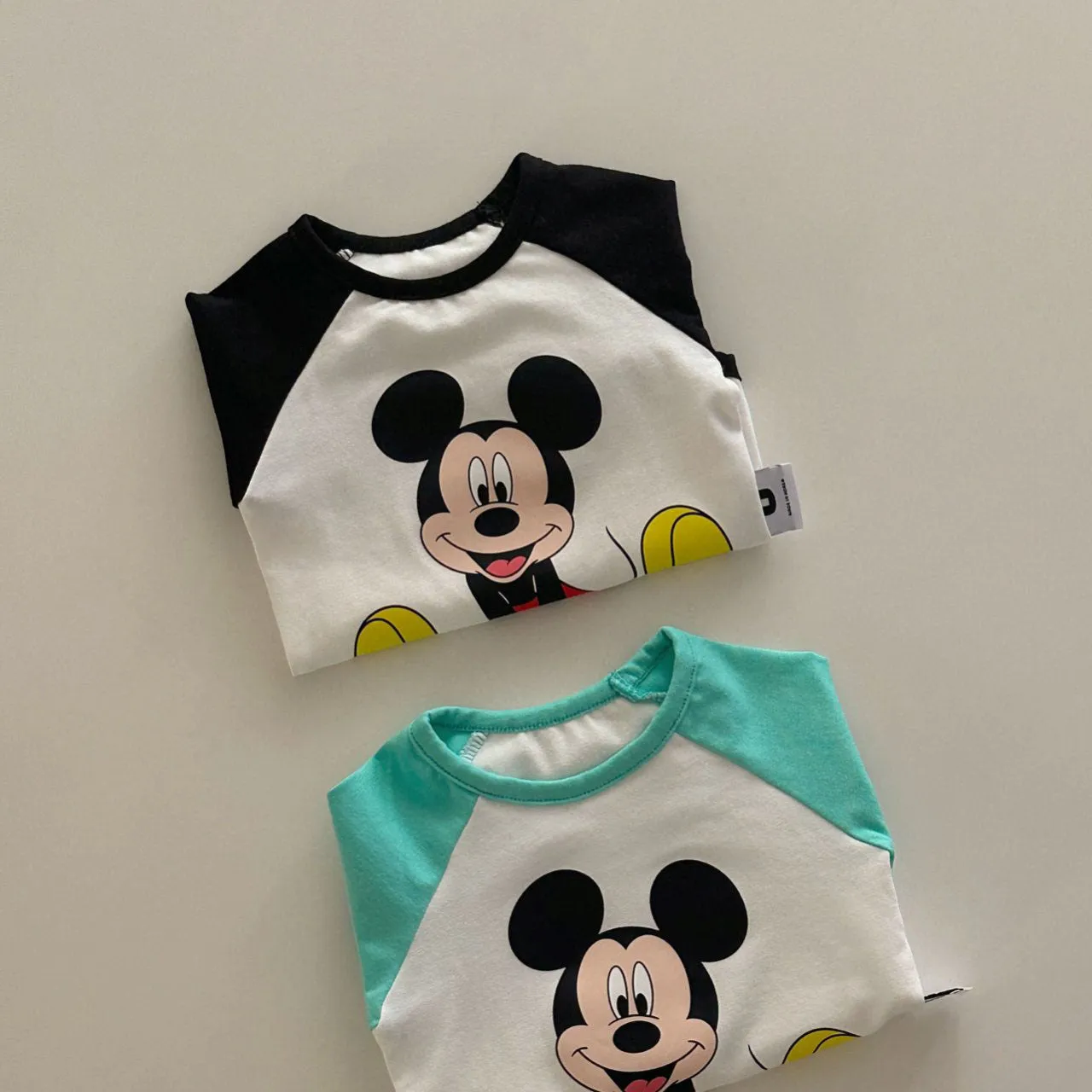 Baby Mickey Mouse Colorblock Raglan Romper (3-18m) - 2 Colors