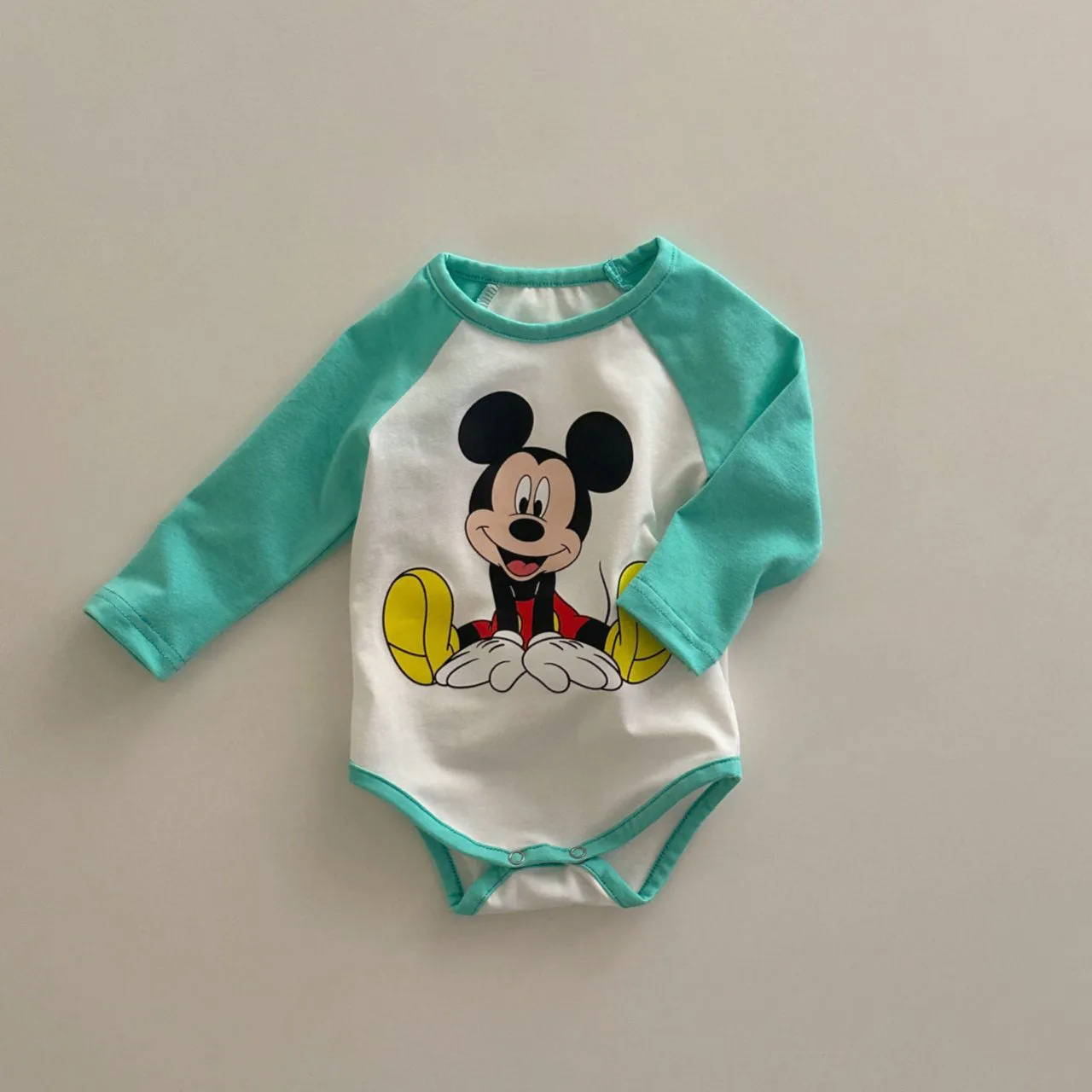 Baby Mickey Mouse Colorblock Raglan Romper (3-18m) - 2 Colors