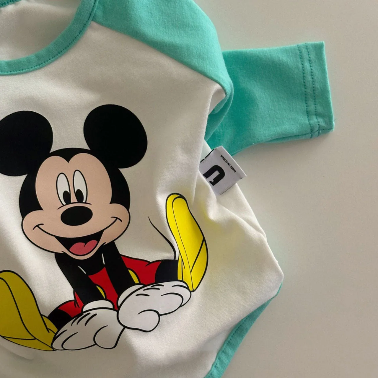 Baby Mickey Mouse Colorblock Raglan Romper (3-18m) - 2 Colors