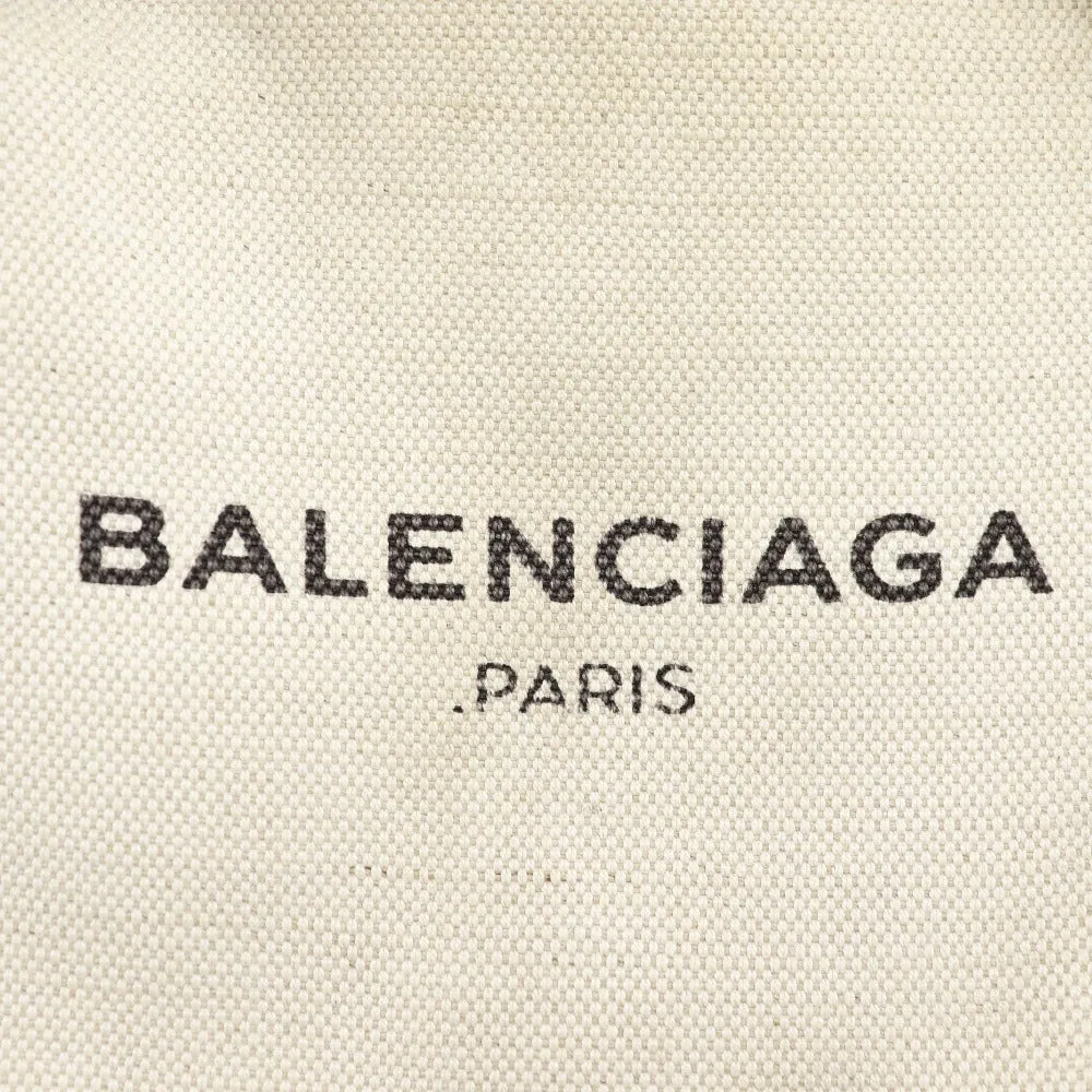 BALENCIAGA Handbag cotton beige Navy Cabas XS Women