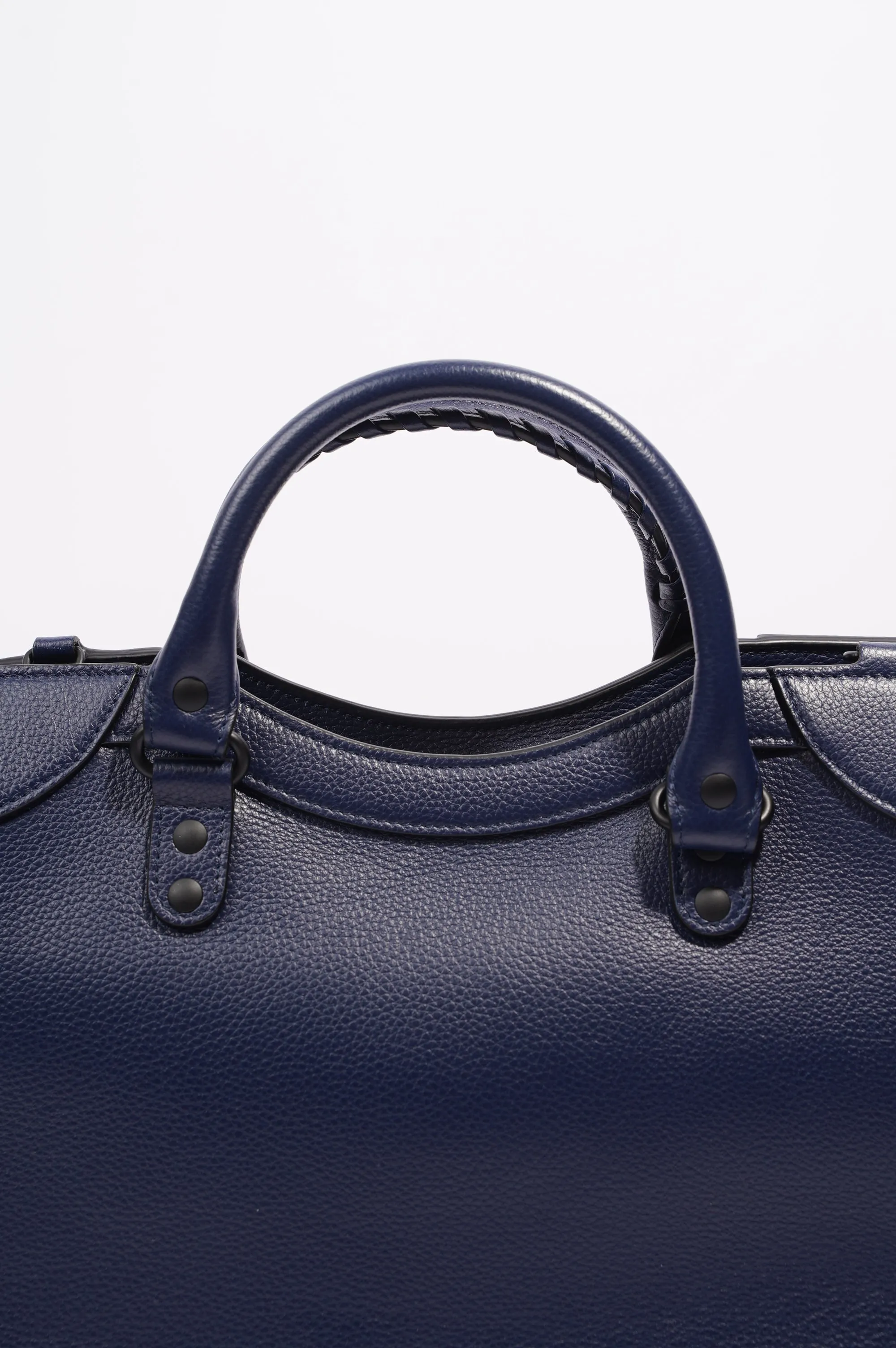 Balenciaga Womens Neo City Bag Navy Leather Medium