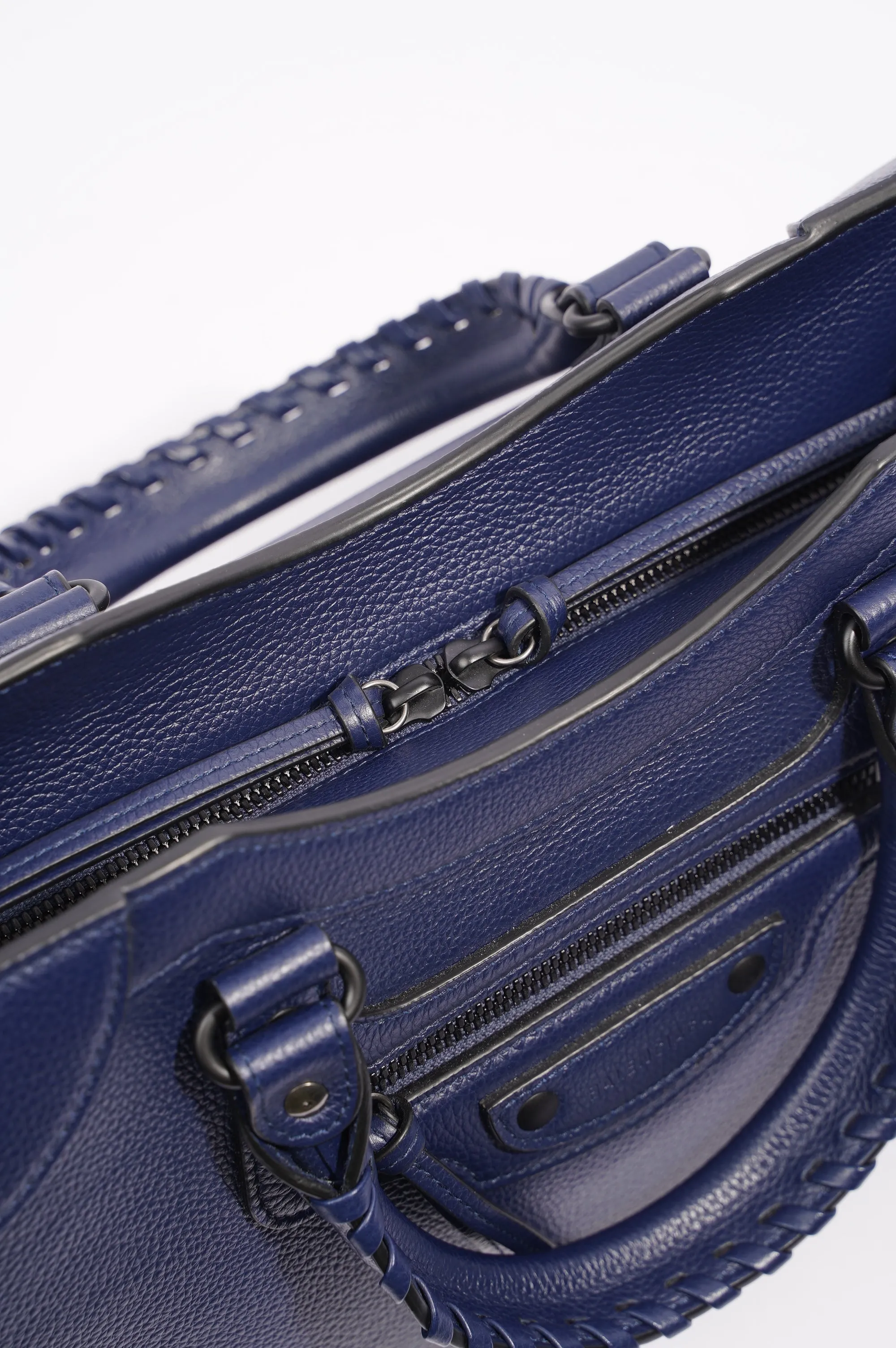 Balenciaga Womens Neo City Bag Navy Leather Medium