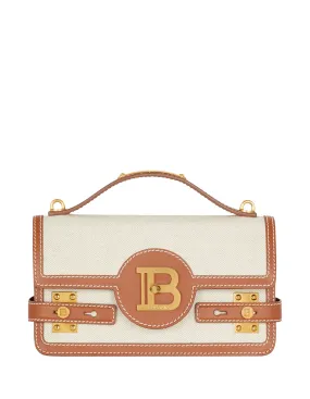 BALMAIN Light Brown B-Buzz Bag In Canvas and Leather