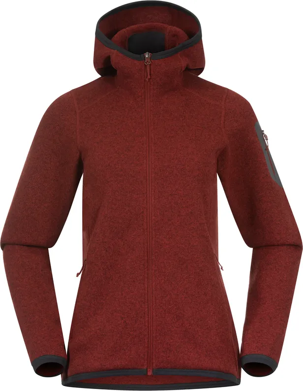 Bergans Women's Kamphaug Knitted Hoodie Chianti Red | Buy Bergans Women's Kamphaug Knitted Hoodie Chianti Red here | O