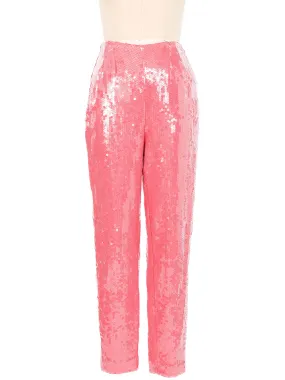 Bill Blass Pink Sequin Trousers