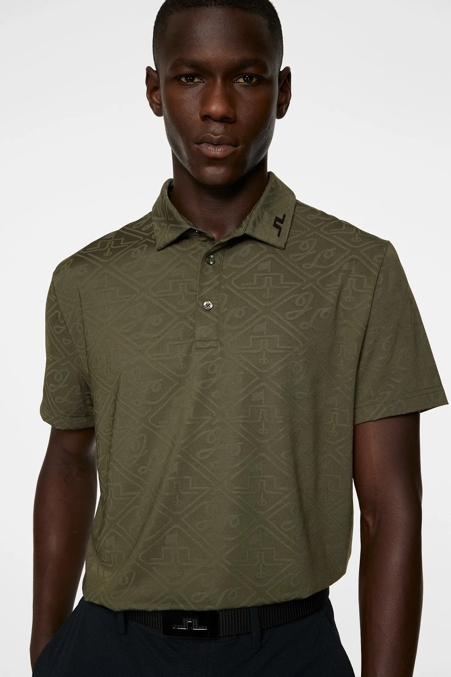 Bison Regular Jacquard Polo / Forest Green