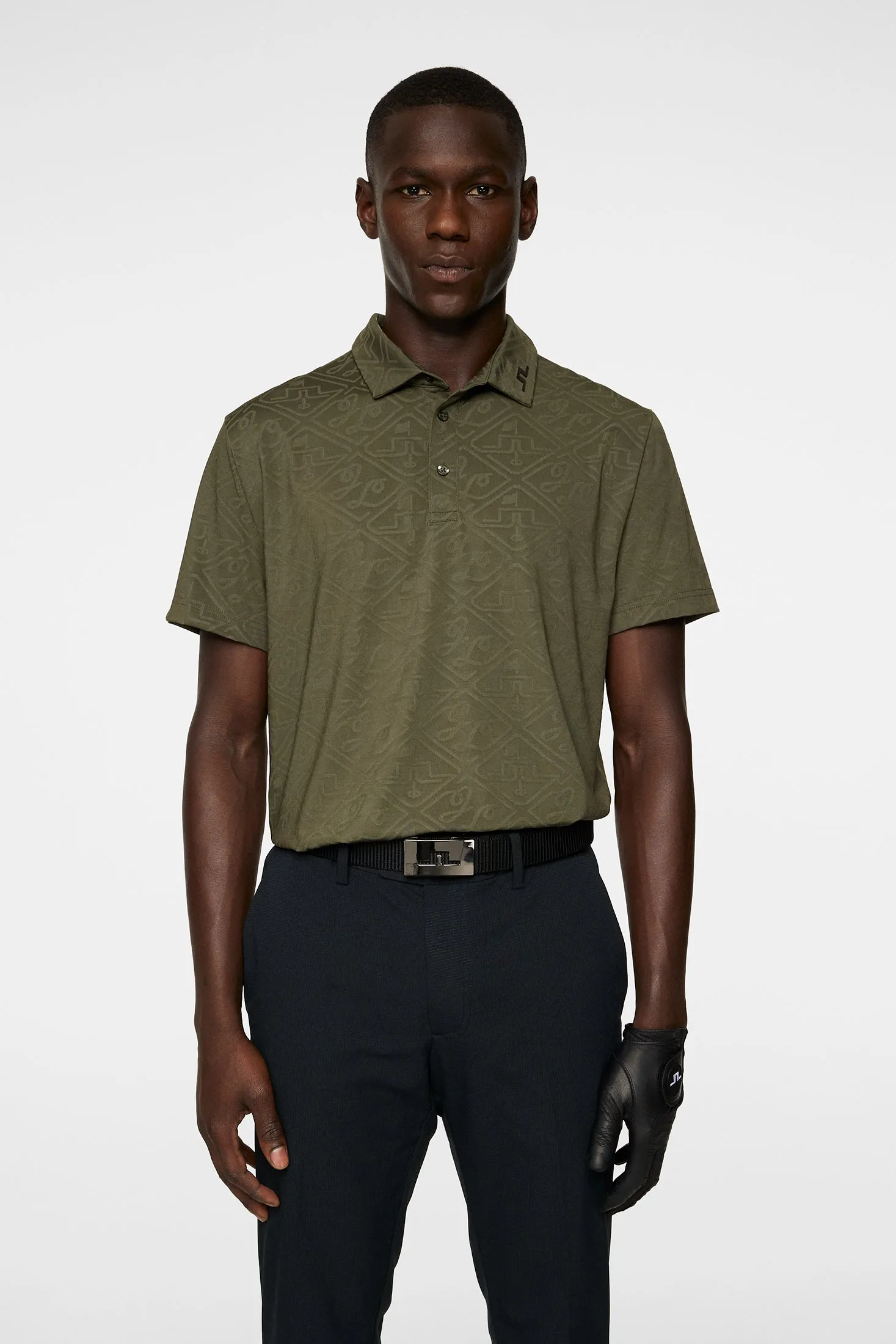 Bison Regular Jacquard Polo / Forest Green