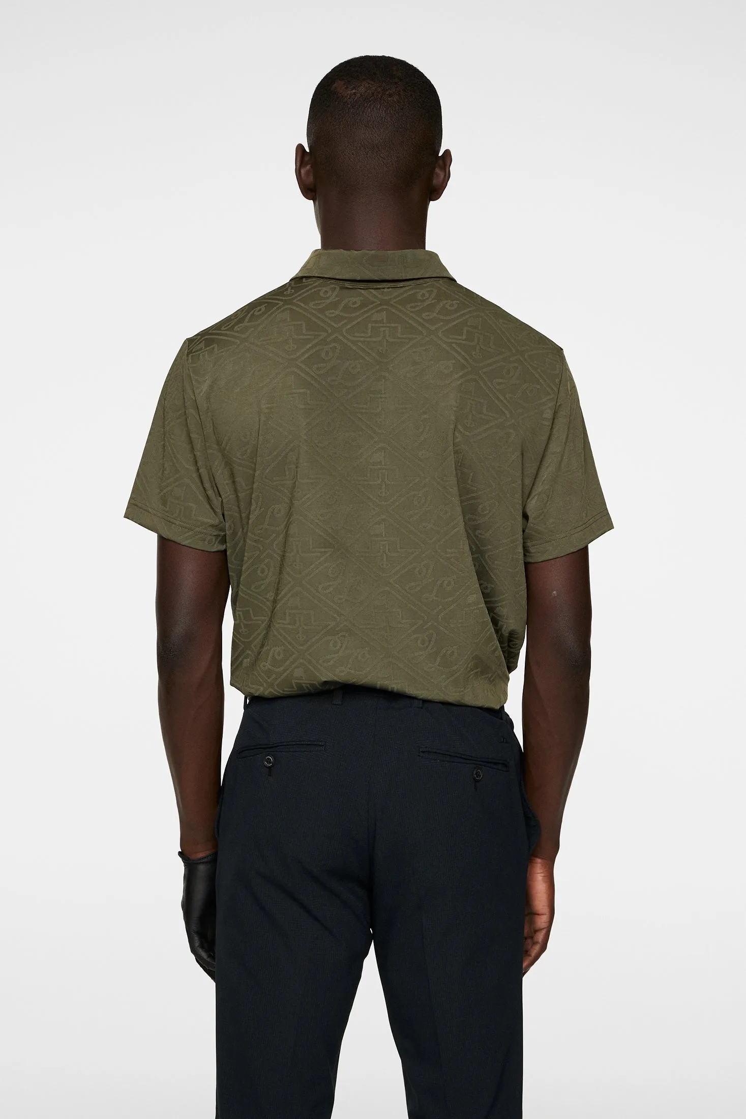 Bison Regular Jacquard Polo / Forest Green