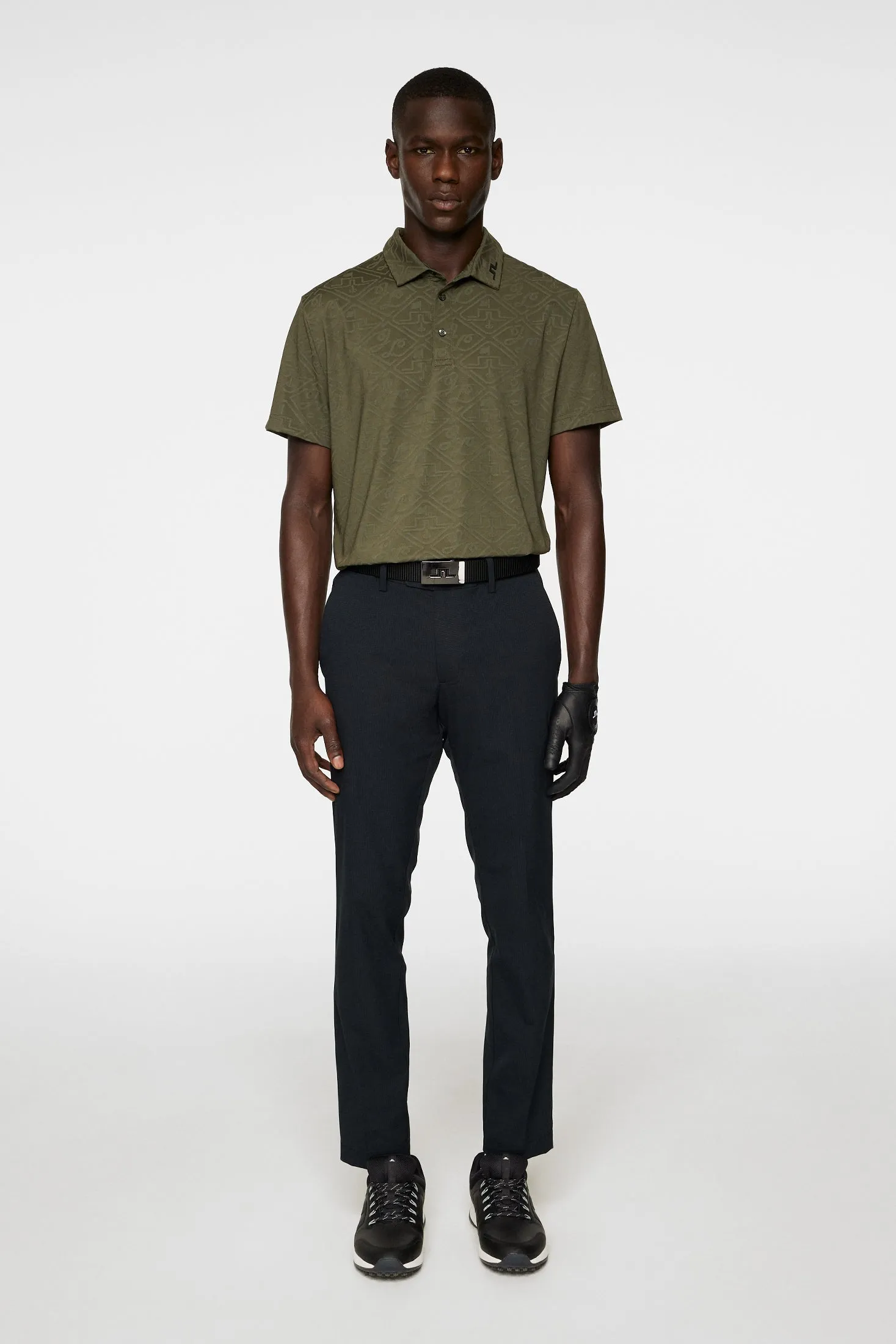 Bison Regular Jacquard Polo / Forest Green