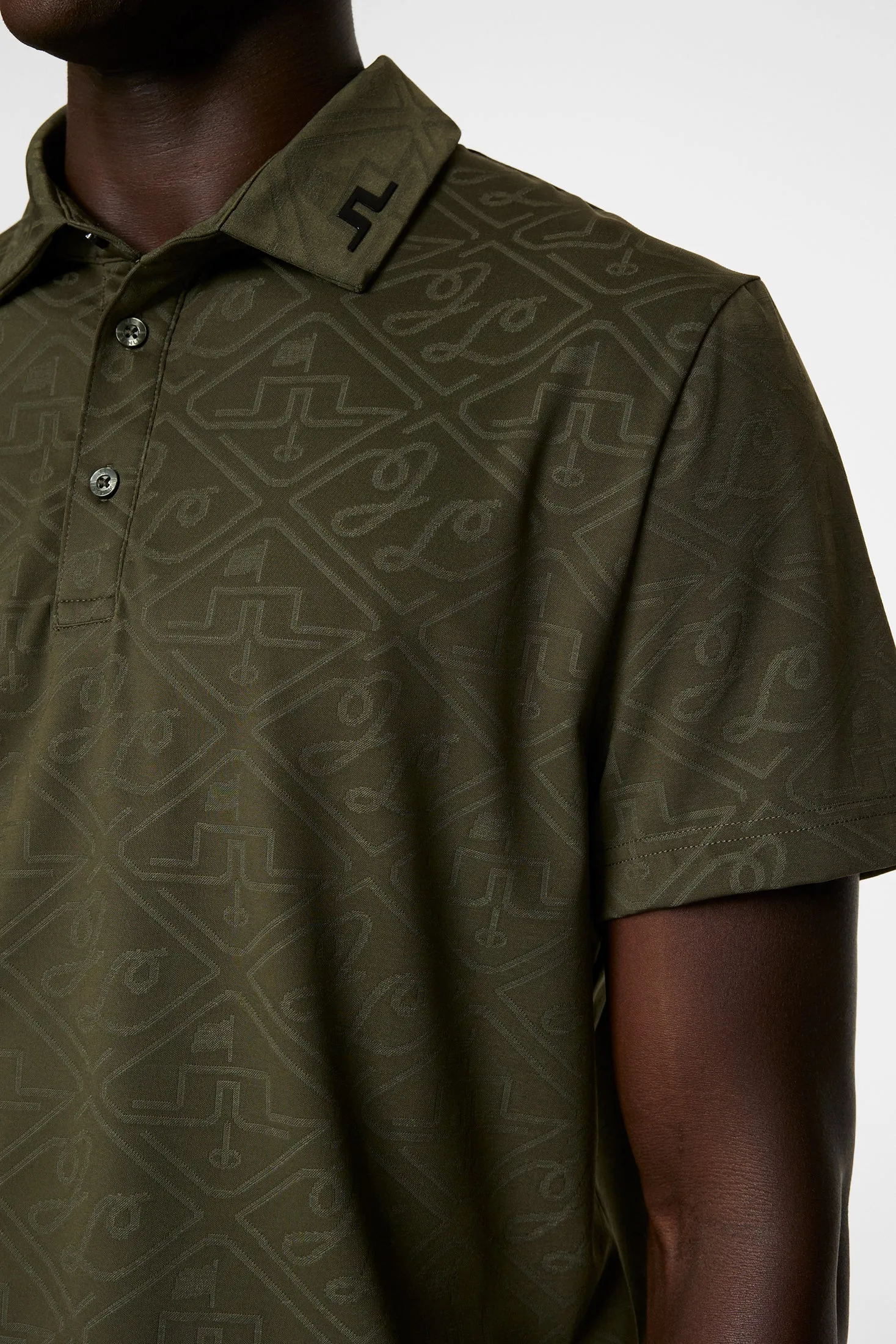 Bison Regular Jacquard Polo / Forest Green