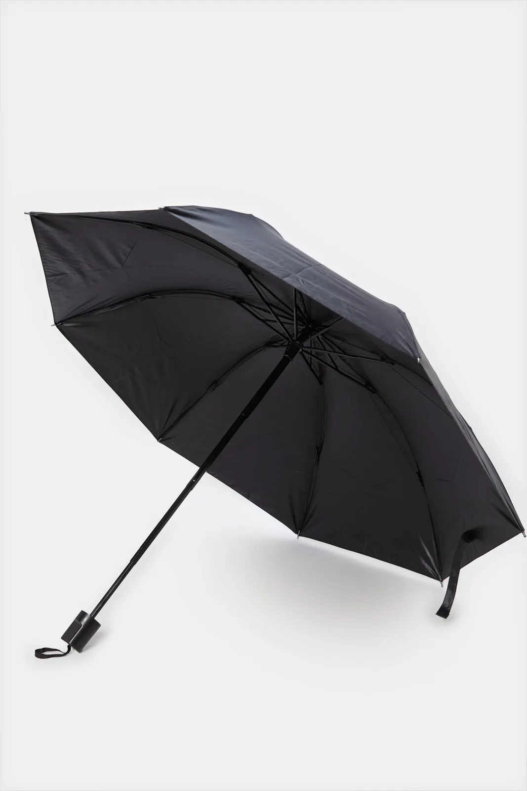 Black Solid Foldable Umbrella