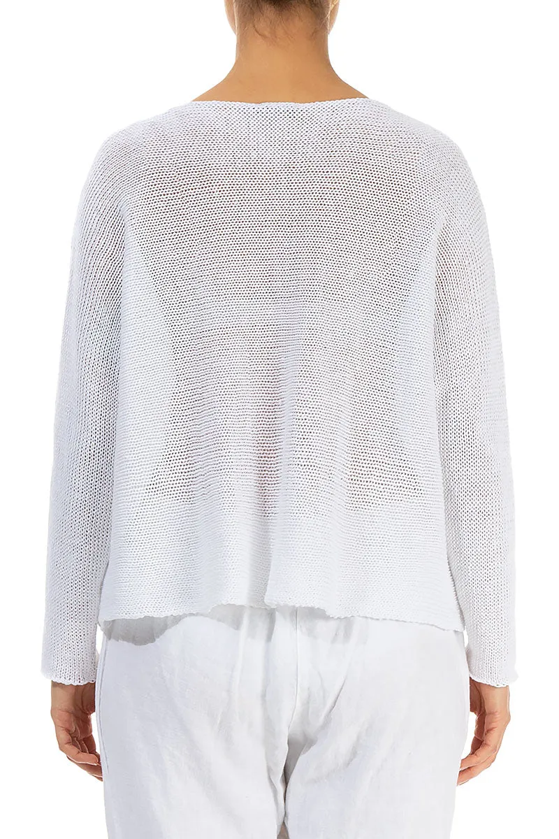 Blossom Pockets White Linen Jumper