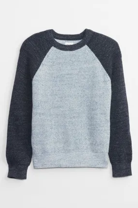 Blue Colourblock Raglan Jumper