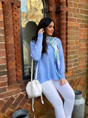 Blue Ribbed Jumper Isha