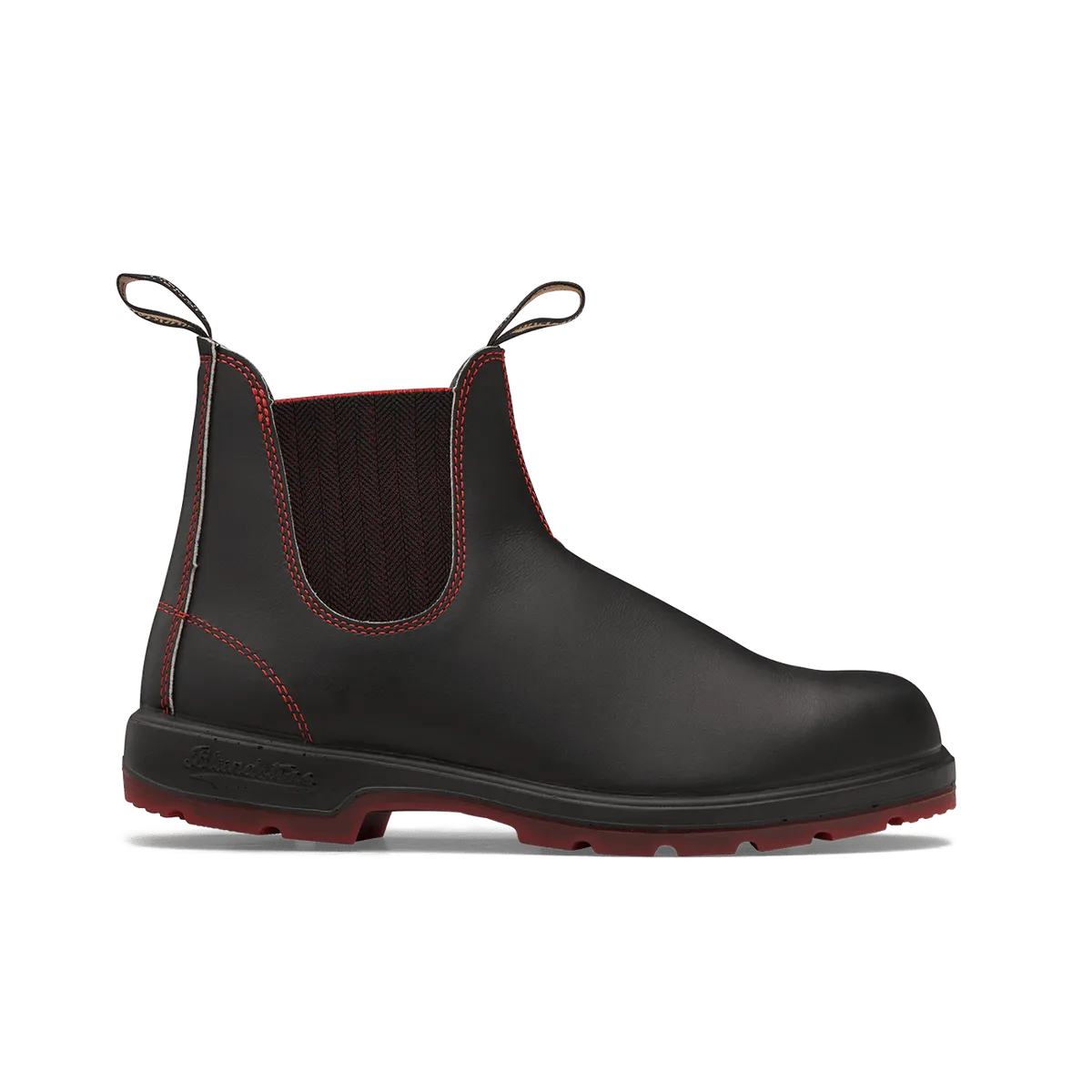 Blundstone Unisex Classic Boot 2342 - Black with Red Herringbone Elastic and Red Sole