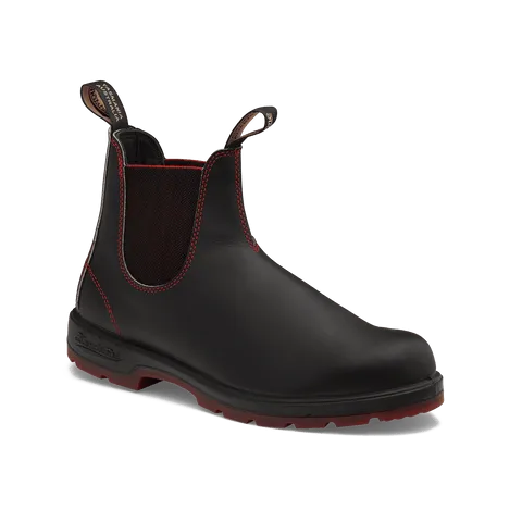 Blundstone Unisex Classic Boot 2342 - Black with Red Herringbone Elastic and Red Sole