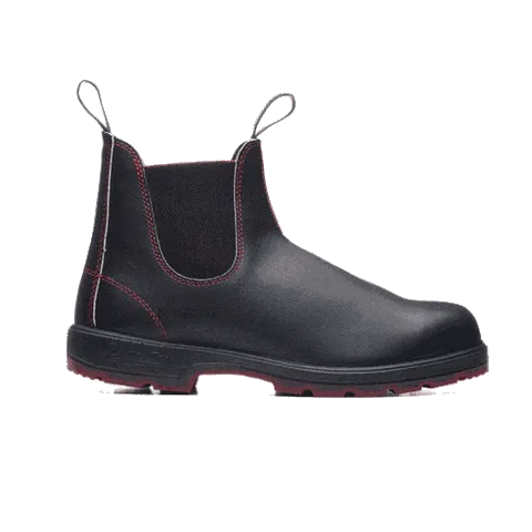 Blundstone Unisex Classic Boot 2342 - Black with Red Herringbone Elastic and Red Sole