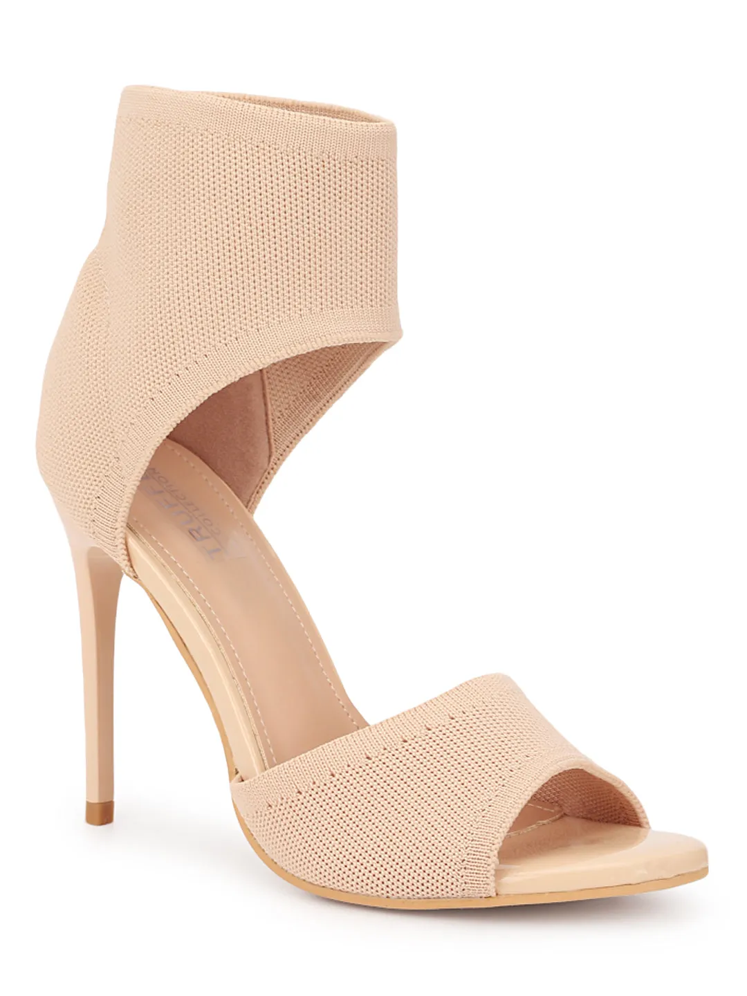 Blush Pink Knitted Stiletto Sandals (TC-CN-3212-1-BPNK)