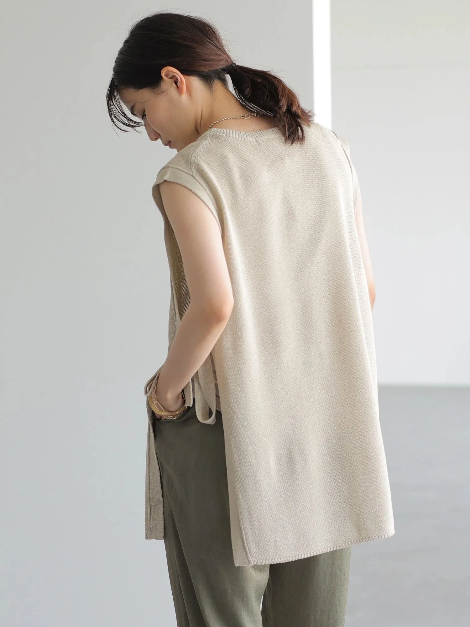 Bobo Tokyo Ryoko Side Ribbon Knit Vest