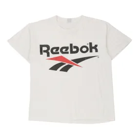 Bootleg Reebok Spellout T-Shirt - Large White Cotton