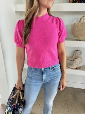 Bright Prosecco Pink Vhari Short Sleeve Jumper