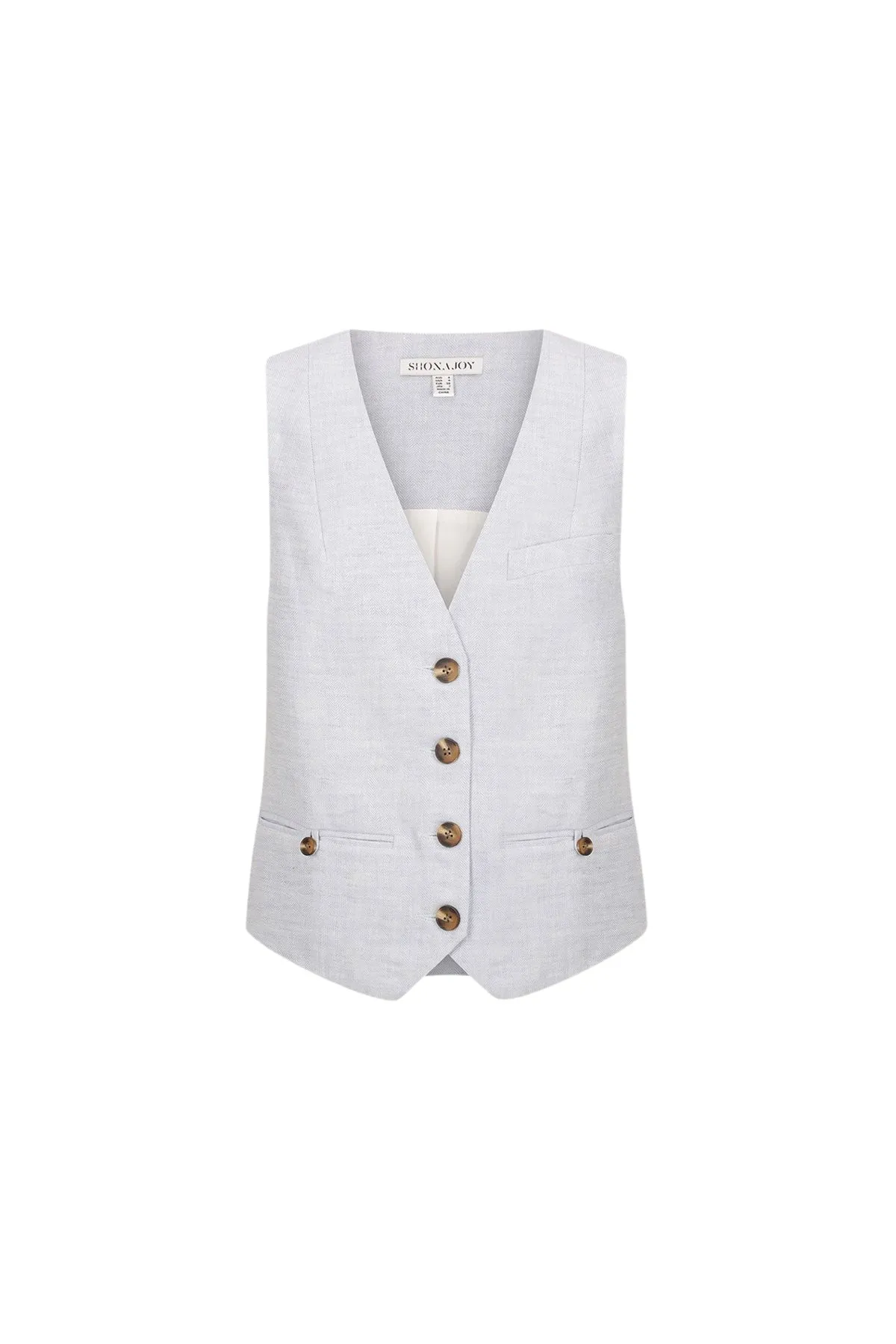 --Brisa Oversized Tailored Vest – Ice Blue-