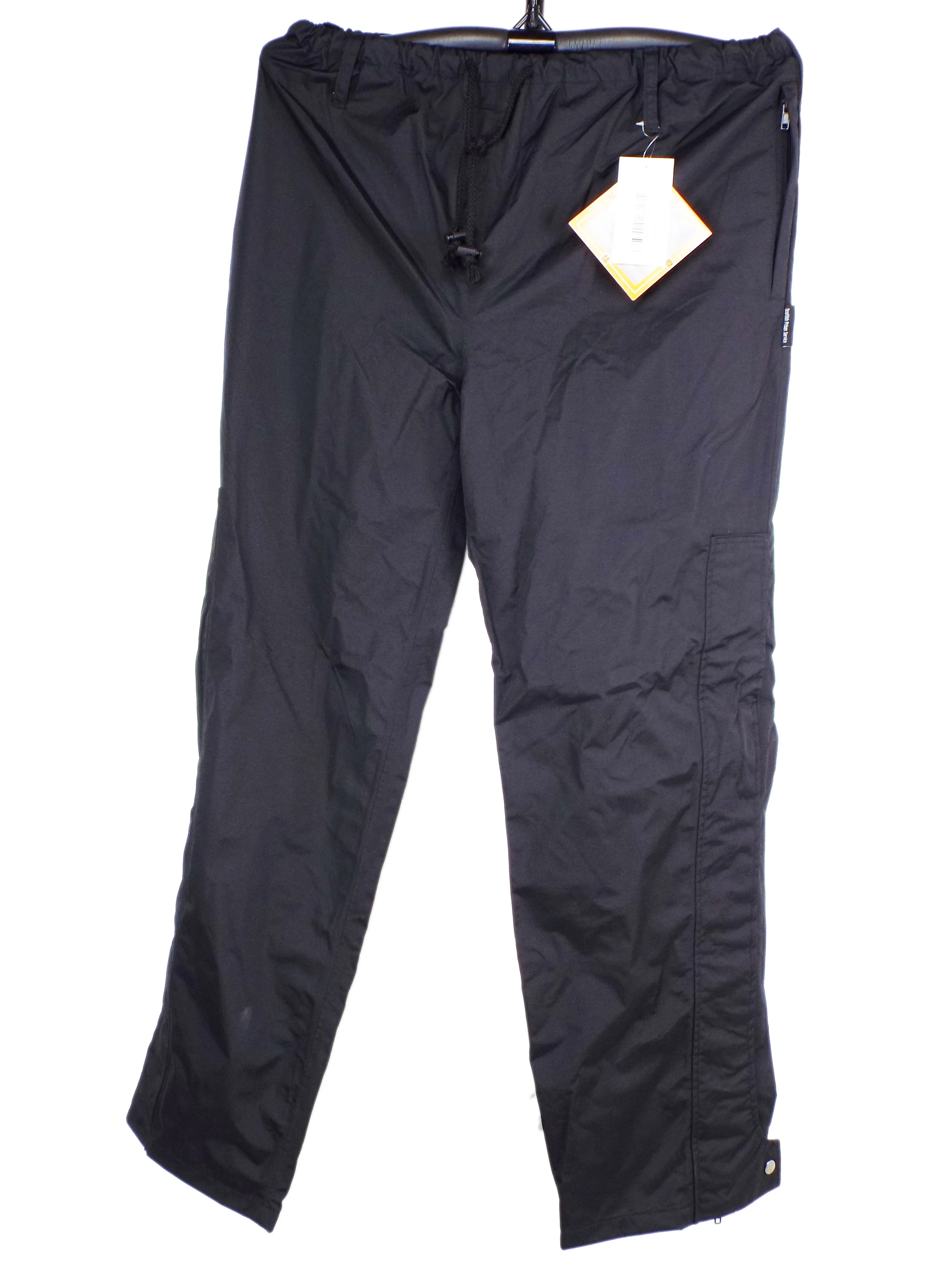 British Waterproof Over Trousers - Scottish Prison Service - Unissued - Black Rip-stop