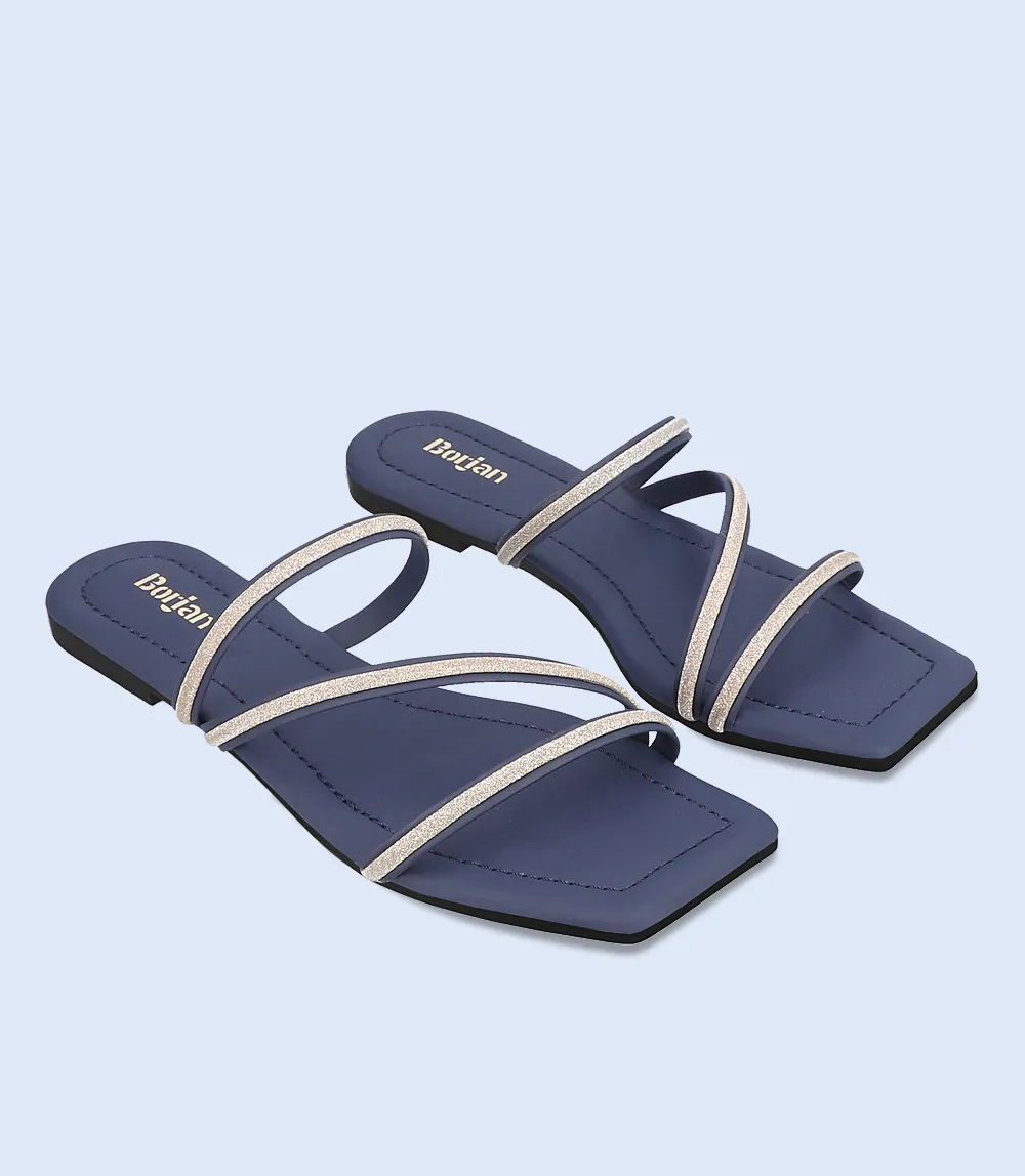 BW7460-NAVY-Women Casual Slipper