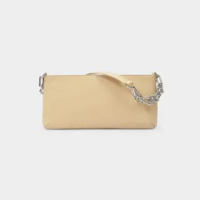 By Far  Holly Bag in Beige Glossy Leather