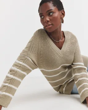 Cable V Neck Jumper