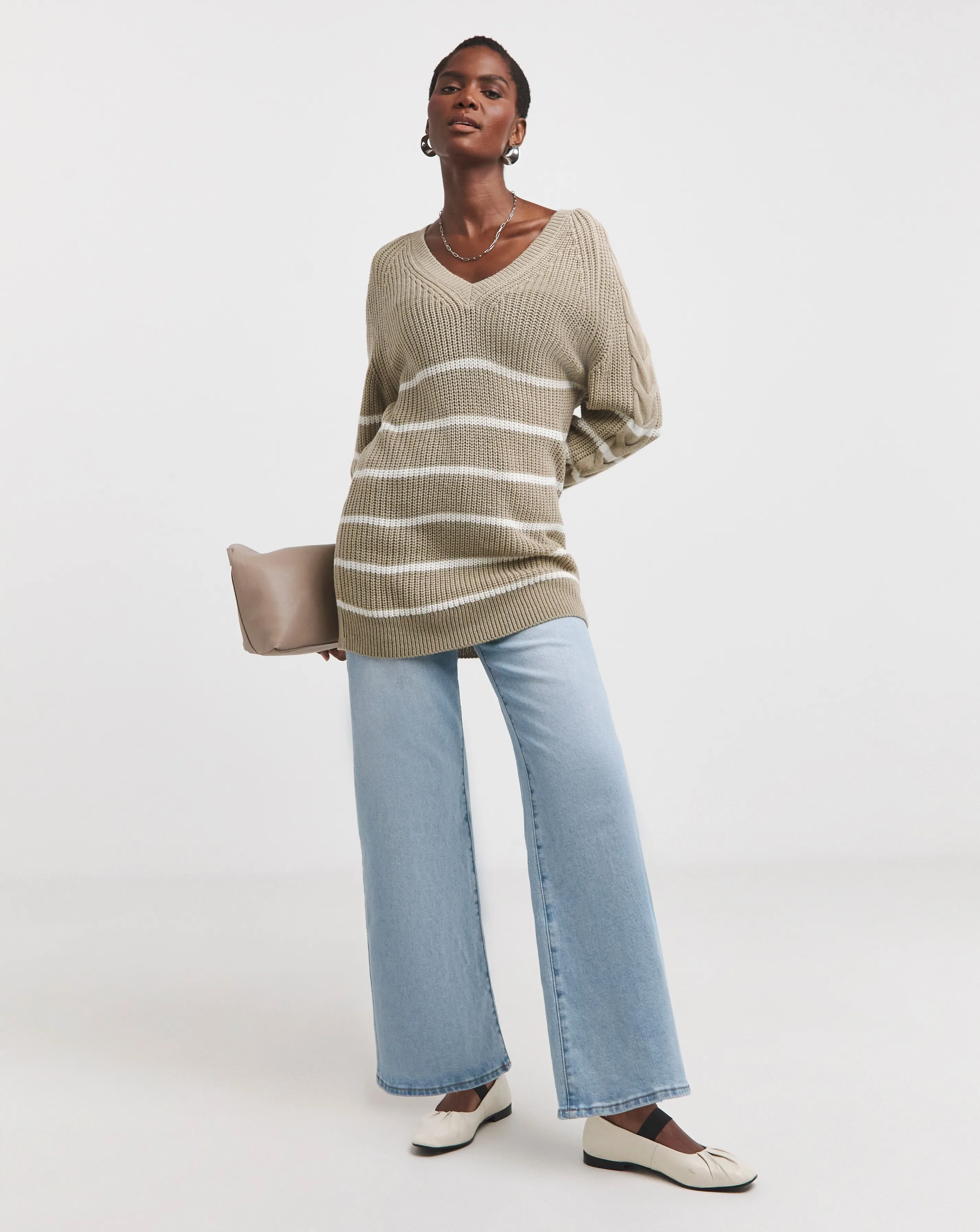 Cable V Neck Jumper