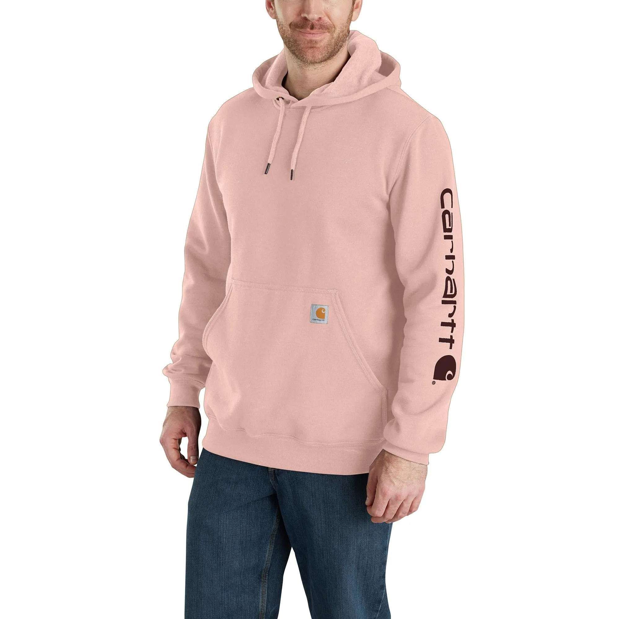 Carhartt Men's Signature Logo Hooded Pullover Sweatshirt