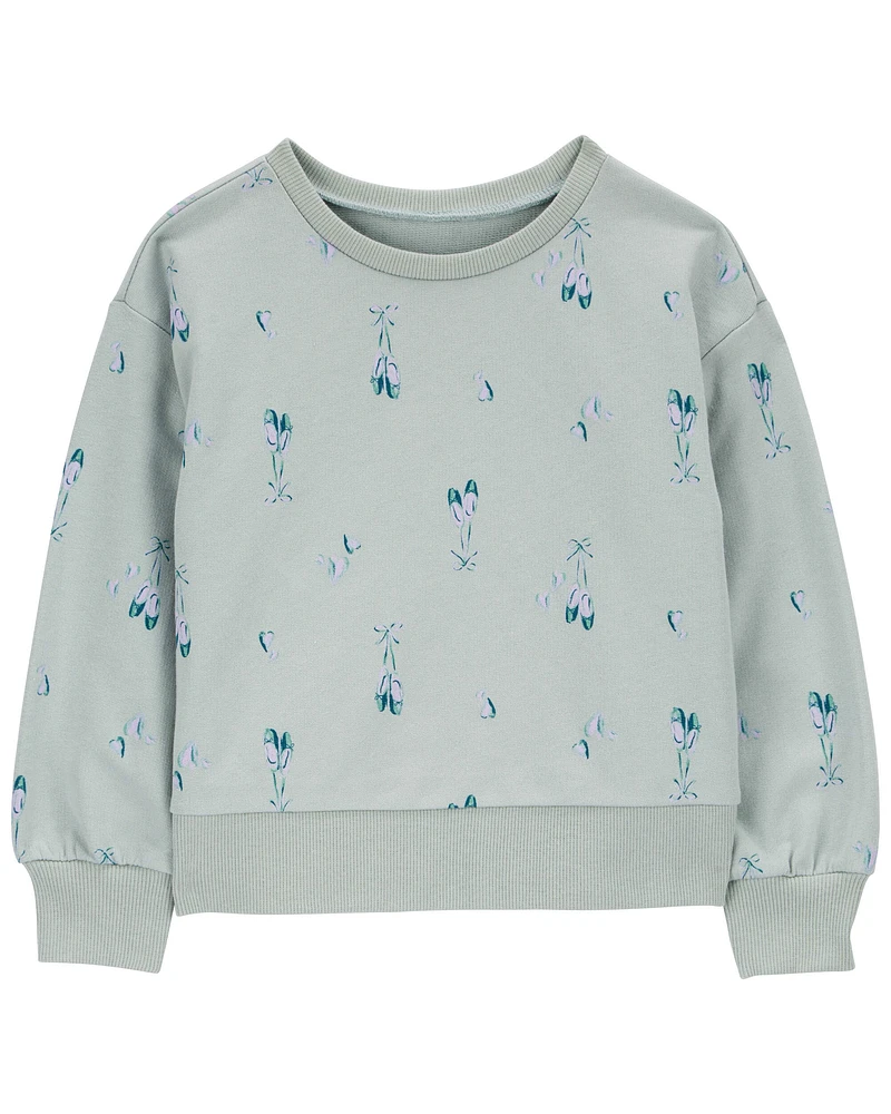 Carters Oshkosh Toddler Floral Crew Neck Cotton Pullover